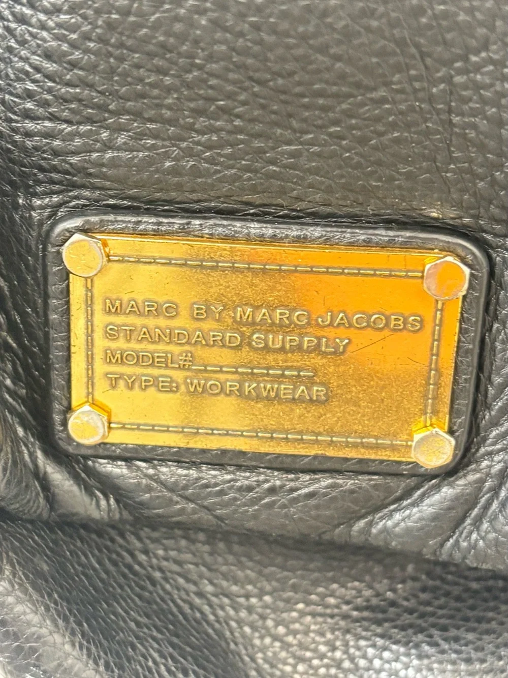 Marc by Marc Jacobs Black Leather Hobo Bag with Gold Hardware - Women Bags